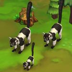 Red Ruffed Lemur Black and White